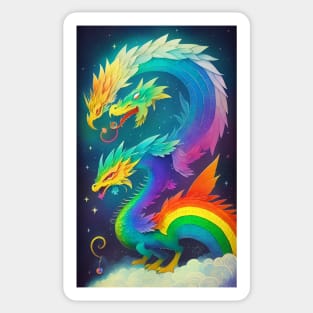 Colorful Hippie Popculture Beautiful Dragon Sticker